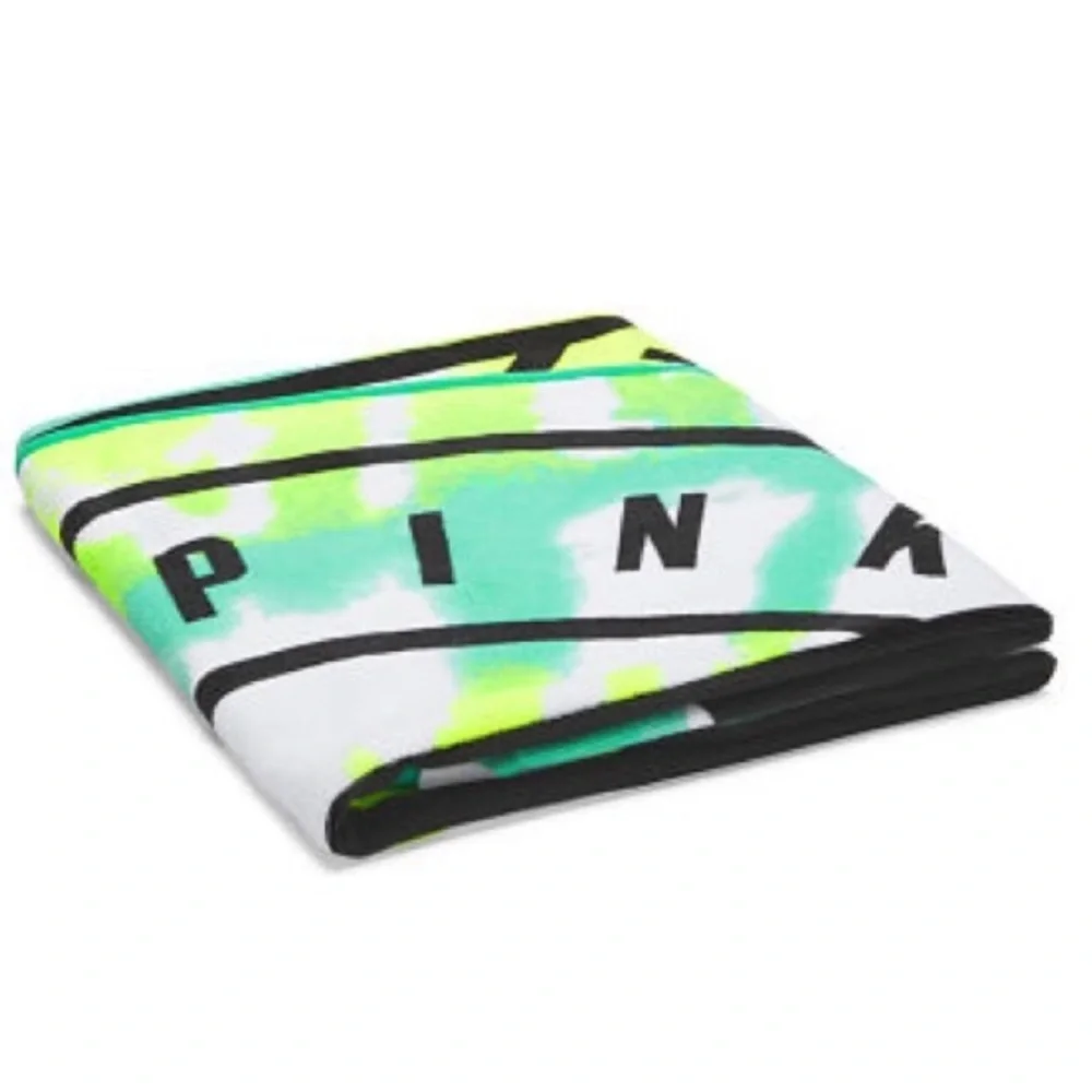 Victoria’s Secret PINK Green Tie Dye Large Round Beach Towel